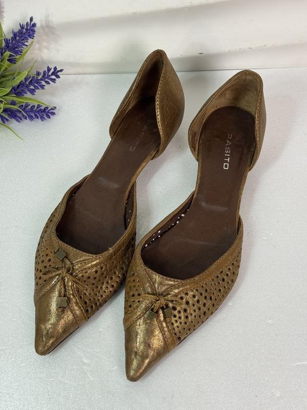 Femme Pasito Talons Or Cuir 38.5