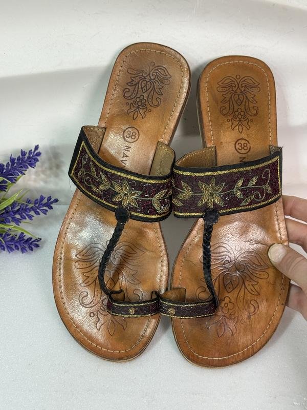 Femme Navyboot Sandales Marron Cuir 38