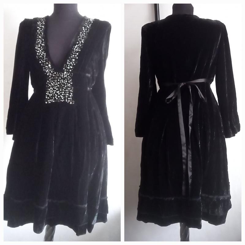Damen Patrizia Pepe Kleid Schwarz Samt 38 / M / 46