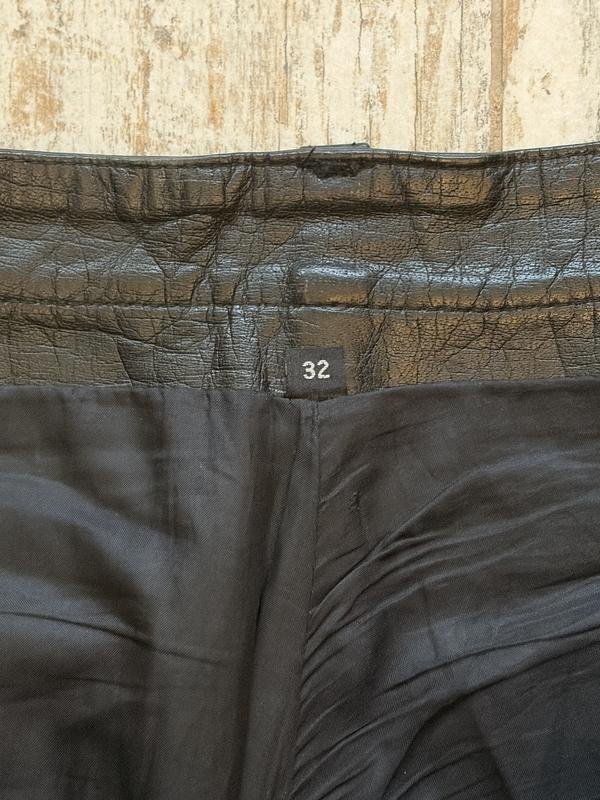 Homme American Vintage Pantalons Moto Noir Cuir de
