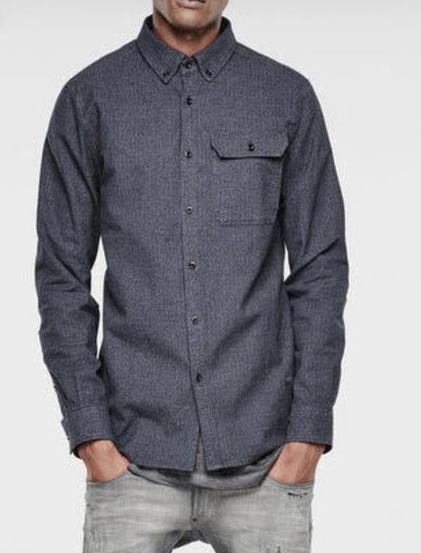 Homme G-Star Raw Chemise Bleu Marine Coton 44 /