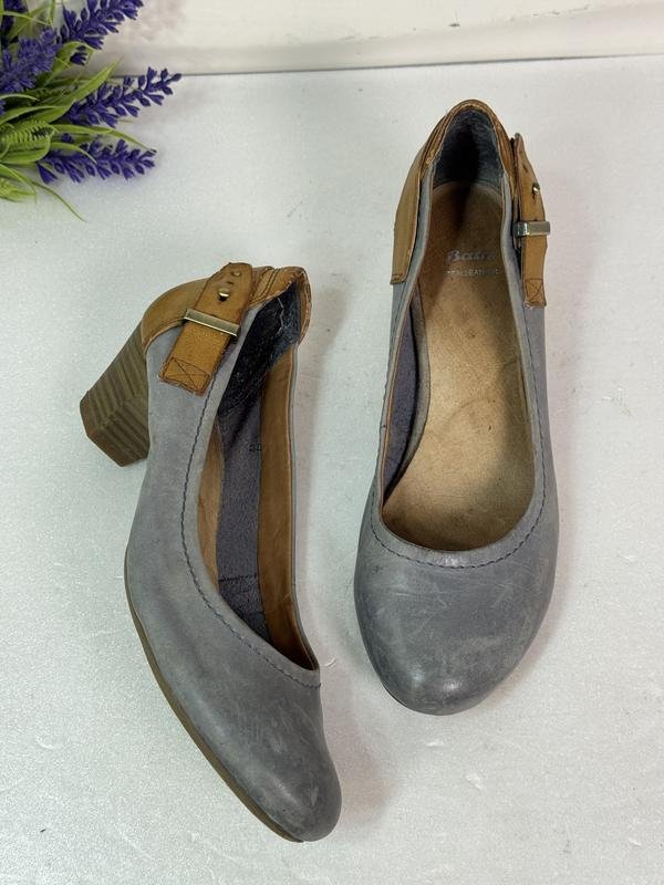 Femme Bata Talons Gris Cuir 37