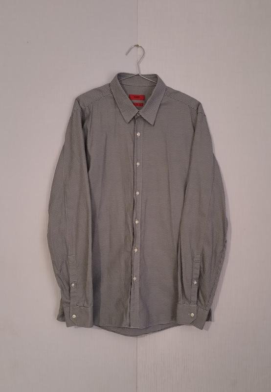 Herren Hugo Boss Hemd Schwarz Baumwolle 42