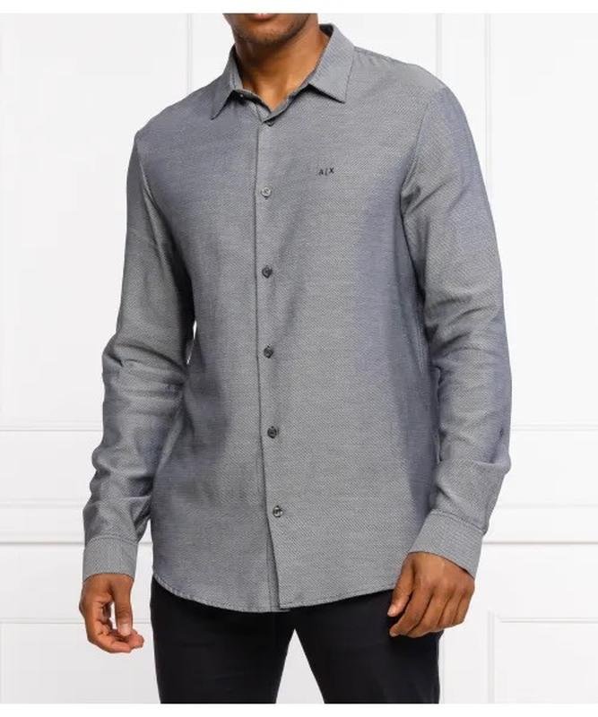 Men Armani Exchange Shirt Navy Cotton S