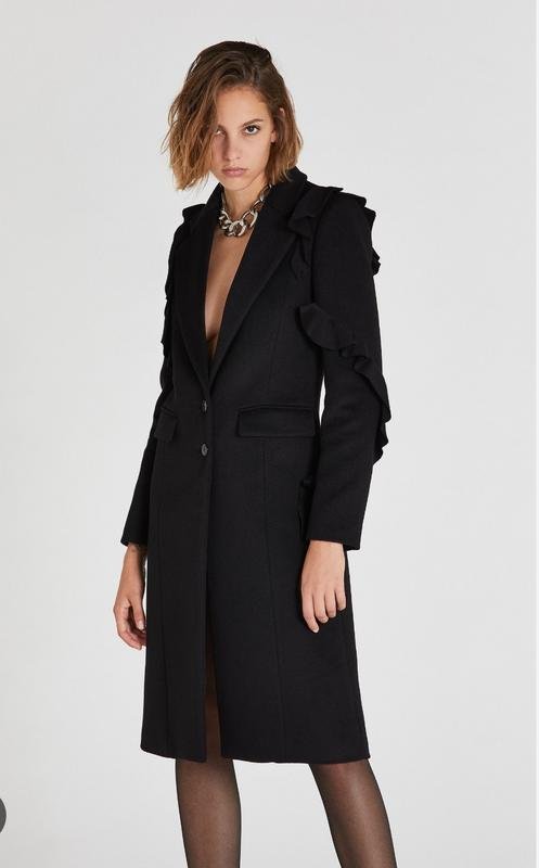 Damen Patrizia Pepe Mantel Schwarz Alpaka 36 / S /