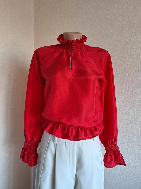 Женская Pepe Jeans Блуза Красная Шелк 36 / S / 44