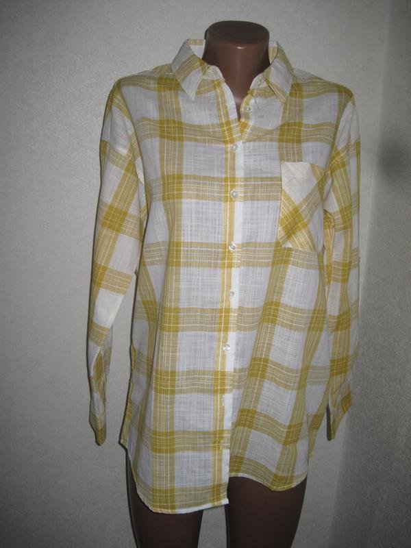 Женская Piazza Italia Рубашка Жёлтая Хлопок S