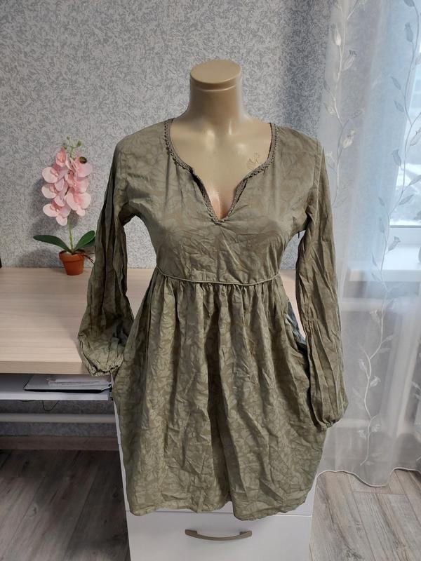 Women Napapijri Dress Khaki Cotton XS