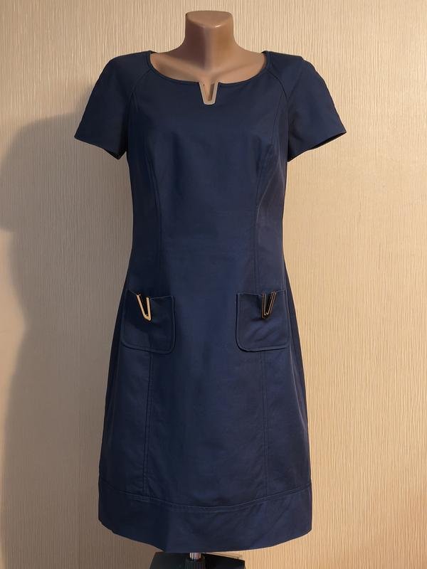 Donna Luisa Spagnoli Abito Blu Navy Elastan 42