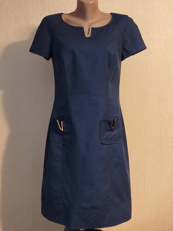 Donna Luisa Spagnoli Abito Blu Navy Elastan 42
