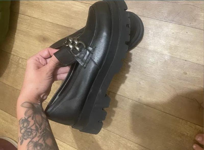 Damen Loafers Schwarz Leder 39