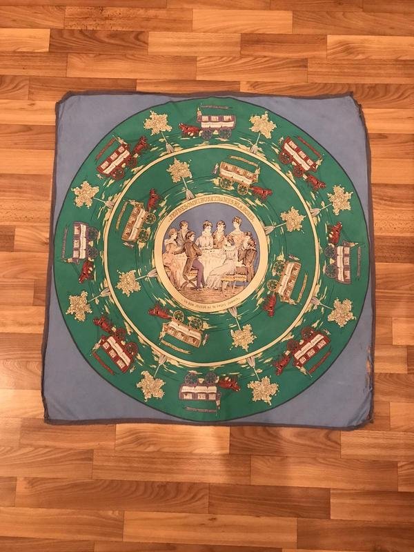 Hermes Scarf Blue Silk