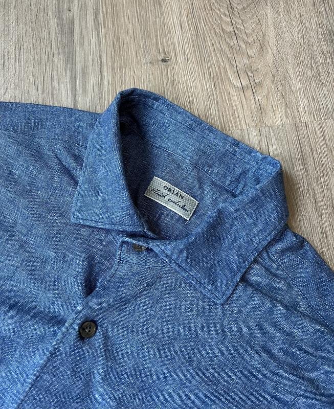 Men Barba Napoli Shirt Navy Cotton L