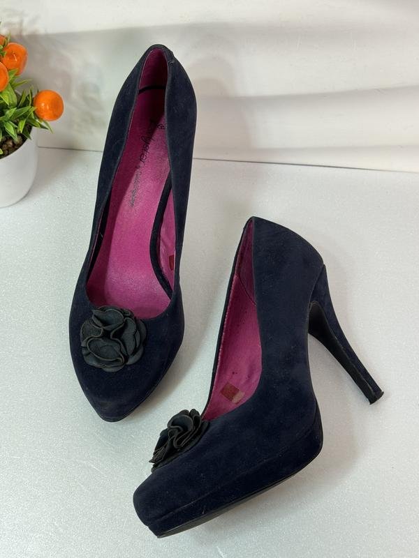 Femme Lady Star Talons Bleu Marine Suède 40