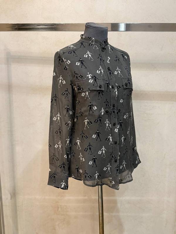 Donna Yves Saint Laurent Camicia Nera Seta S