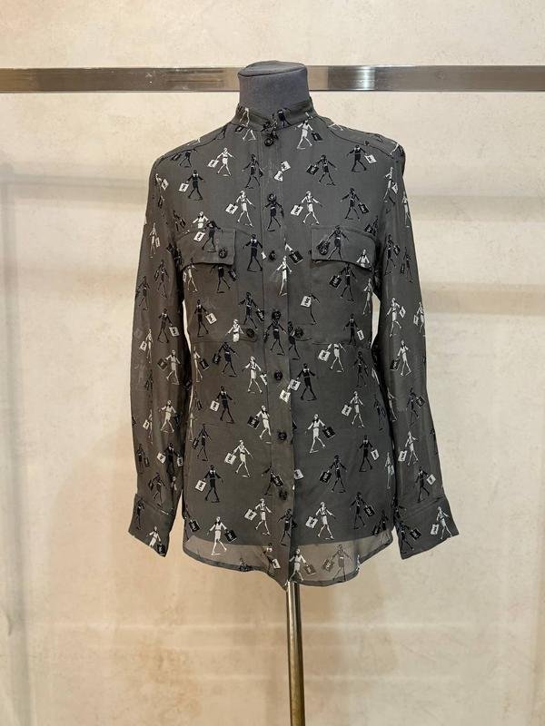 Donna Yves Saint Laurent Camicia Nera Seta S