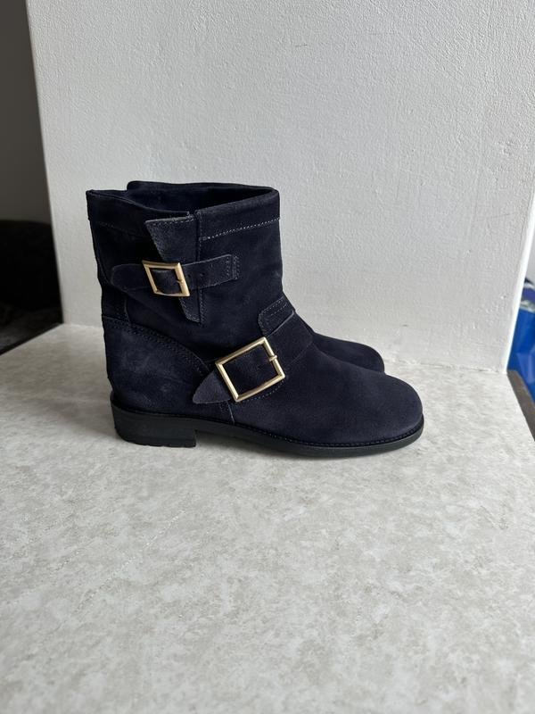 Женские Jimmy Choo Ботинки Тёмно-синие Замша 37
