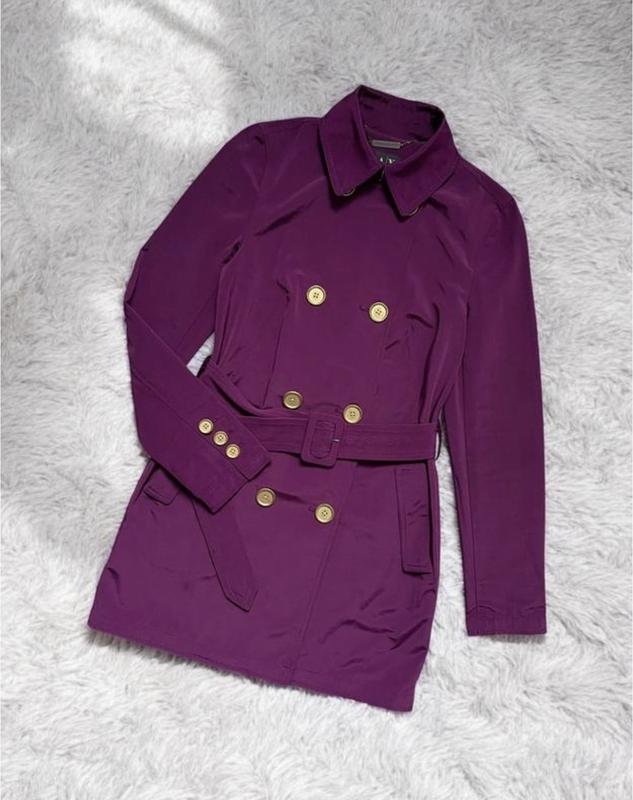 Women Armani Exchange Trench Coat Purple XS