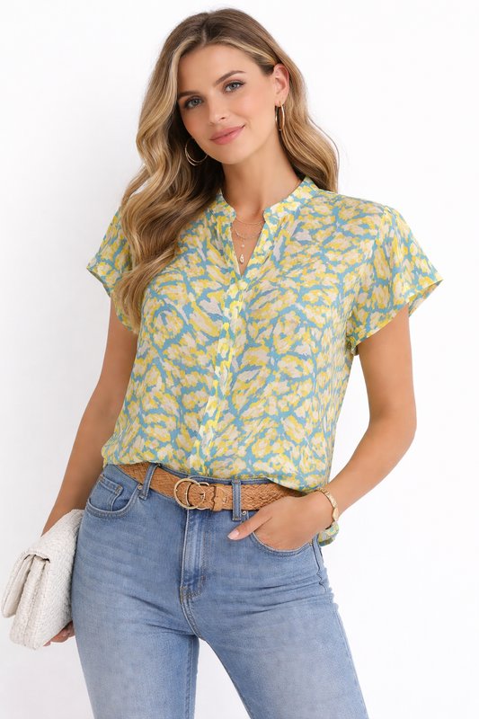 Femme Luisa Cerano Chemisier Bleu Soie 36