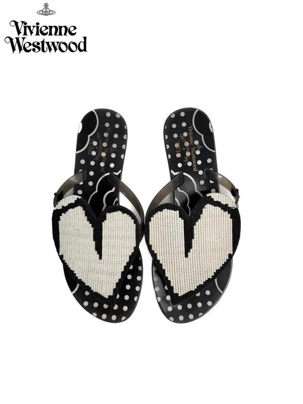Women Vivienne Westwood Flip Flops Black 40