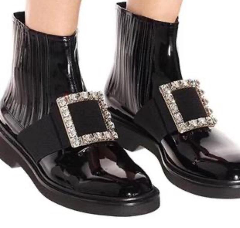 Женские Чоботи Чёрные Кожа 38