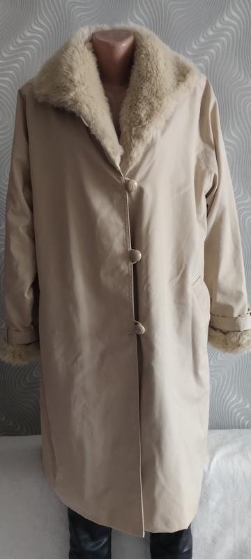Женское Пальто Бежевое Плащевка 48-50