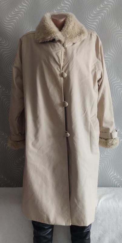 Женское Пальто Бежевое Плащевка 48-50