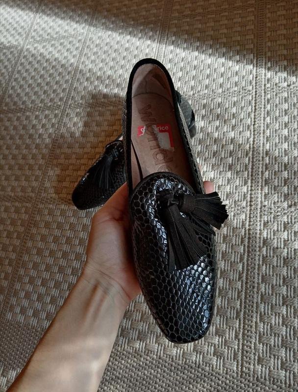 Женские Wonders Туфли Чёрные Кожаные 38