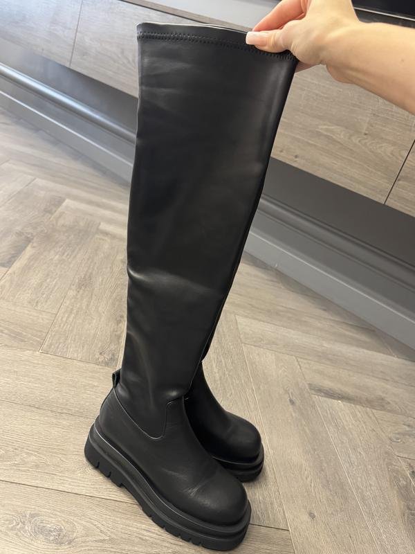 Женские Bottega Veneta Ботфорты Чёрные 36