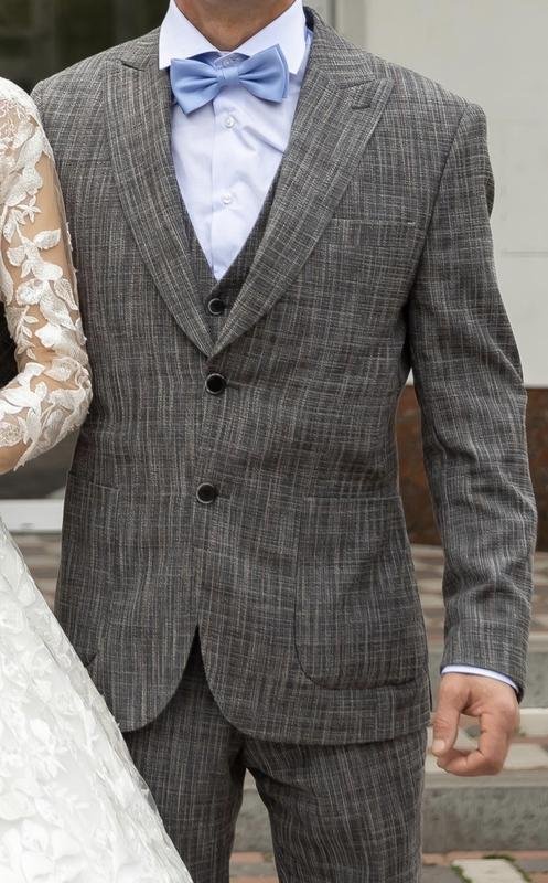 Мужской Костюм Серый Шерсть 46
