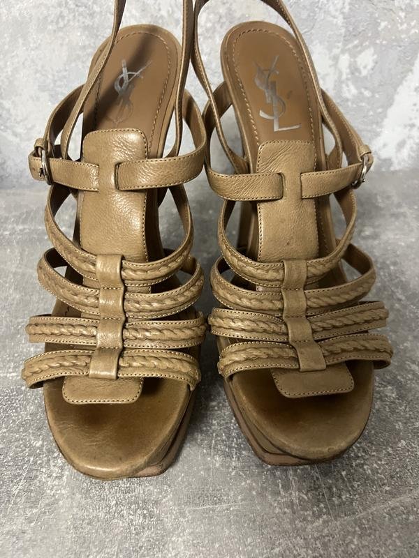 Donna Yves Saint Laurent Tacchi Marrone Pelle 41
