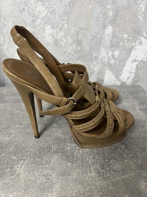 Donna Yves Saint Laurent Tacchi Marrone Pelle 41