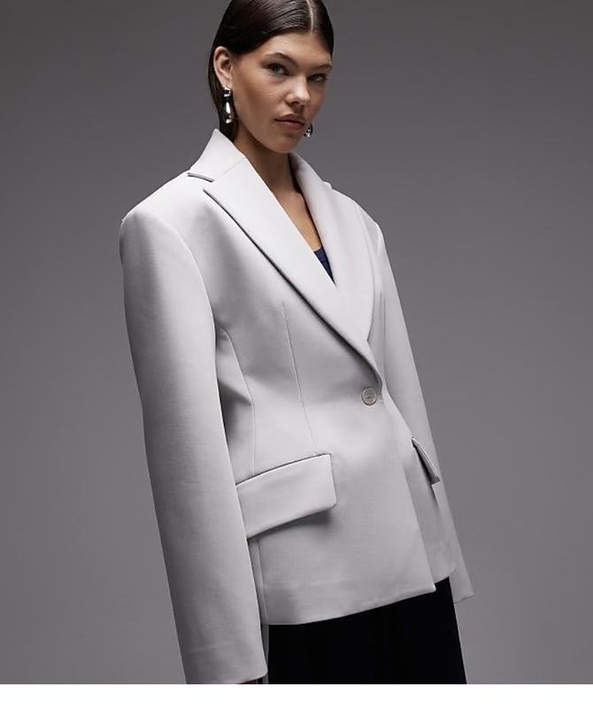 Женский ASOS DESIGN Пиджак Светло-серый 42