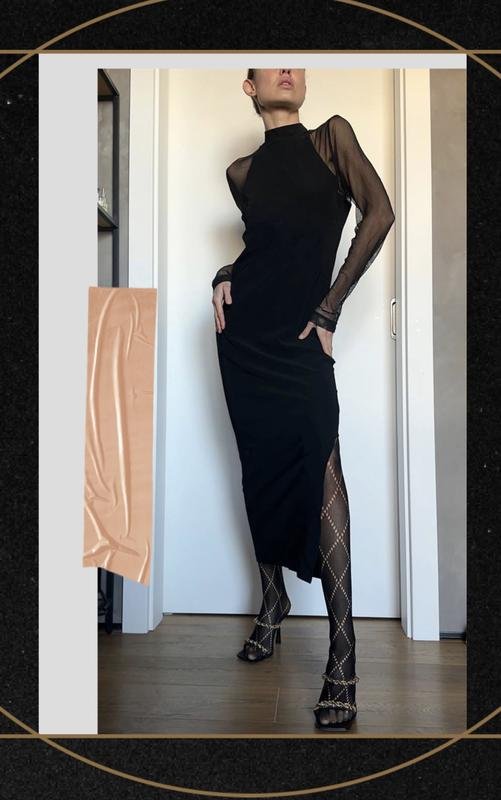 Женский Alberta Ferretti Платье Чёрный Сетка S