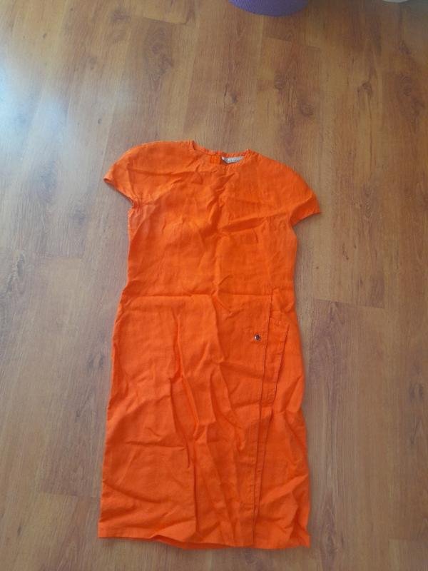 Женский Versace Платье Оранжевый Лен