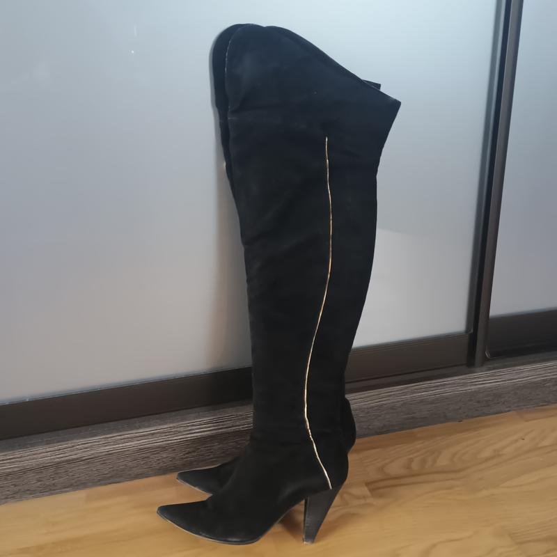 Donna Luciano Carvari Stivali Alti Neri Camoscio