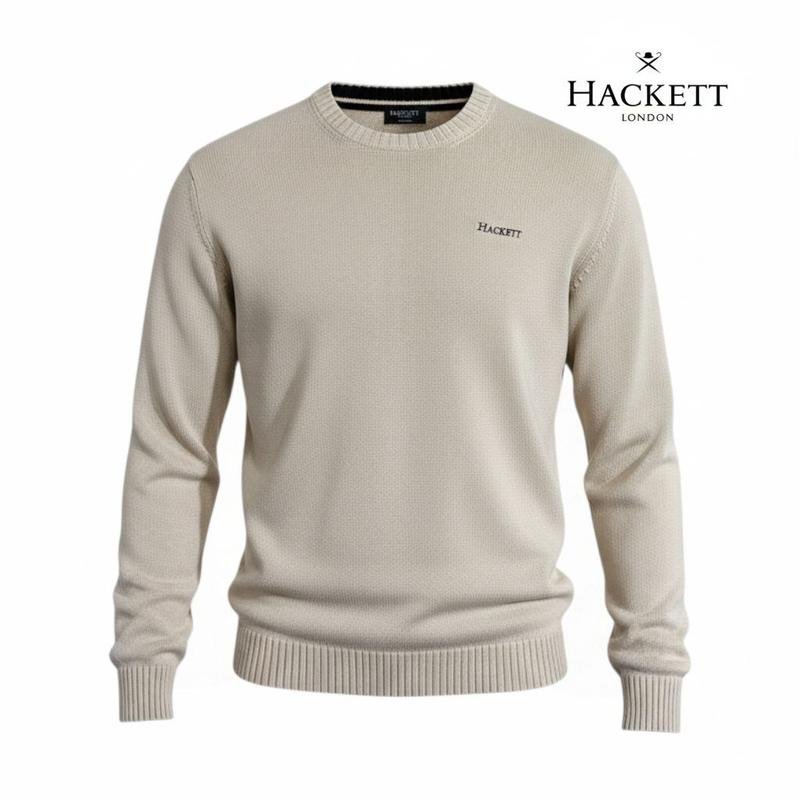 Uomo Hackett Maglione Avorio Cotone L