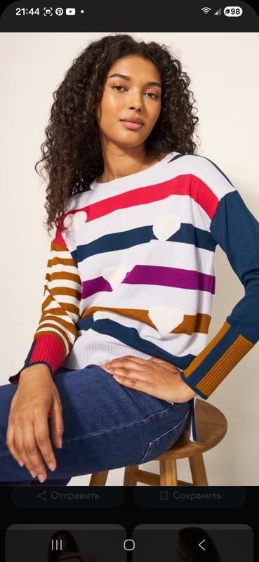Damen White Stuff Pullover Mehrfarbig Baumwolle