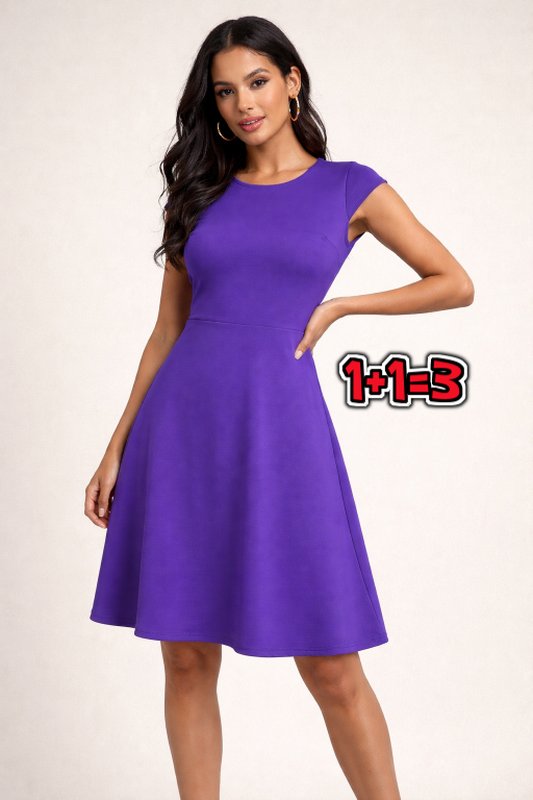 Damen Jaeger Kleid Lila Viskose 44