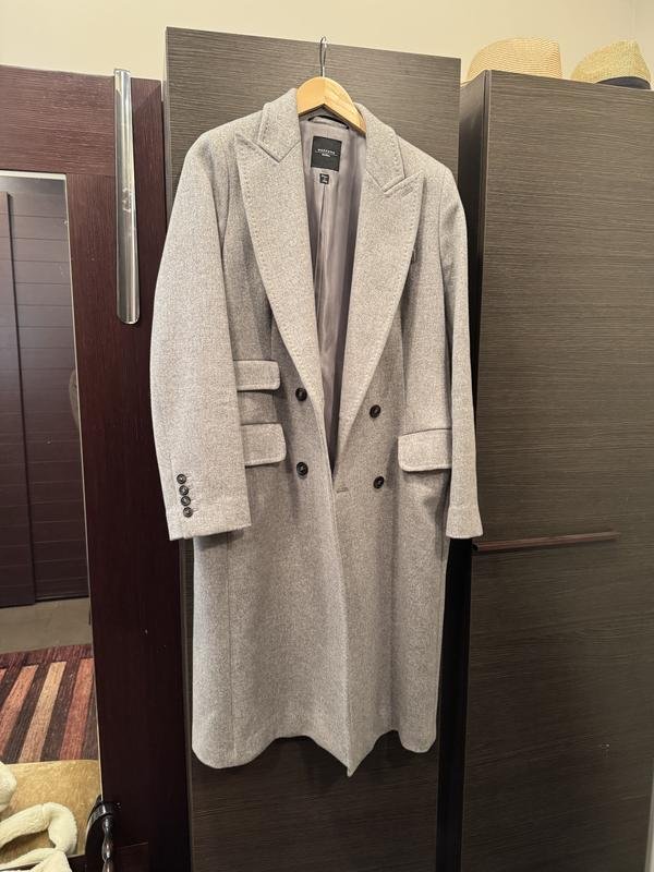 Женское Weekend Max Mara Пальто Серое Шерсть 42