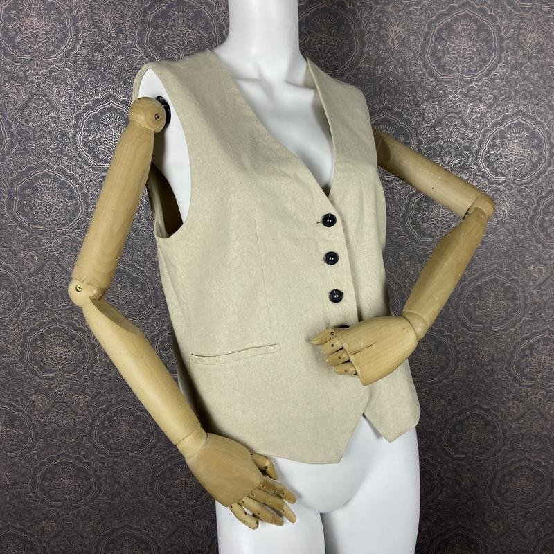 Donna ZARA Gilet Beige Viscosa M