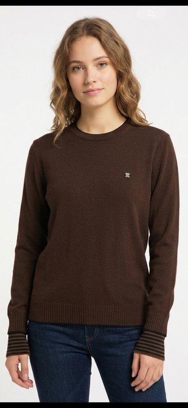 Women Guy Laroche Sweater Brown Wool 36