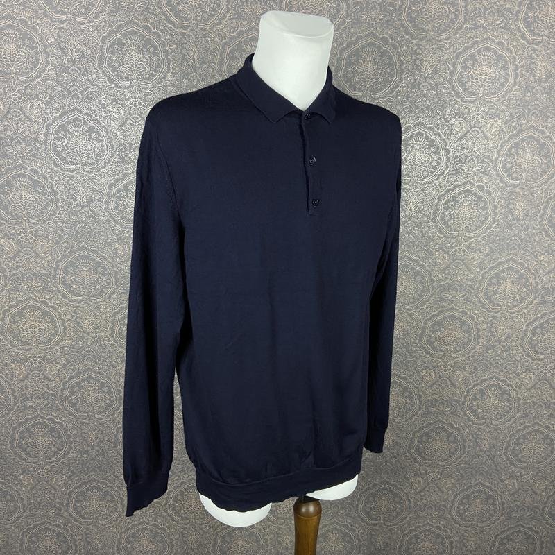 Homme Hessnatur Pull Bleu Marine Laine XXL