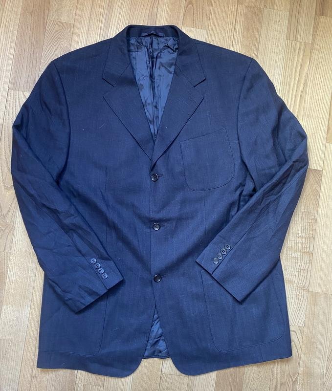 Мужской Carl Gross Пиджак Тёмно-синий Шерсть XL