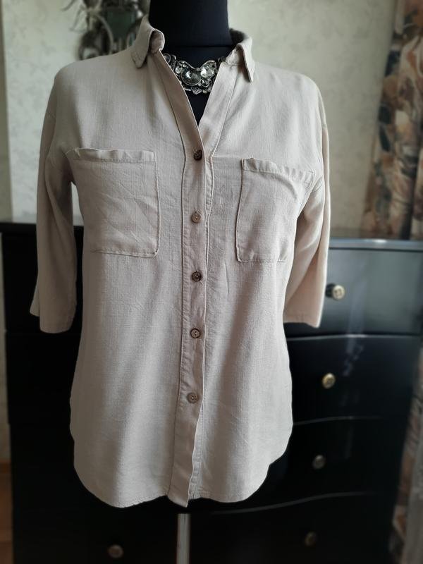 Женская Piazza Italia Рубашка Серый Лен 40