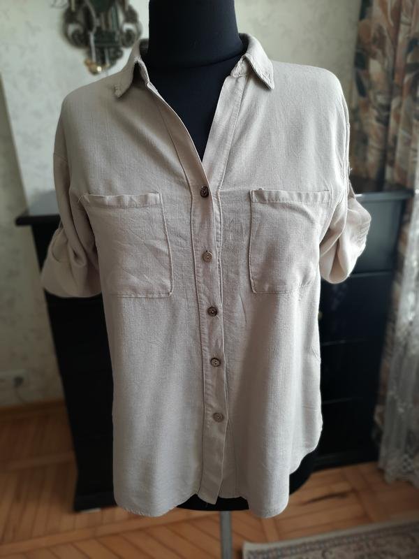 Женская Piazza Italia Рубашка Серый Лен 40