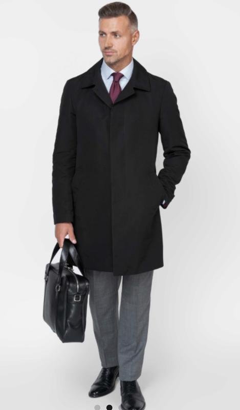 Herren Jaeger Mantel Schwarz Wolle L