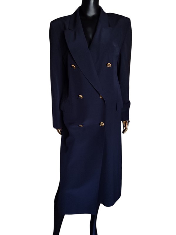 Женский Винтажный Пиджак Тёмно-синий 38