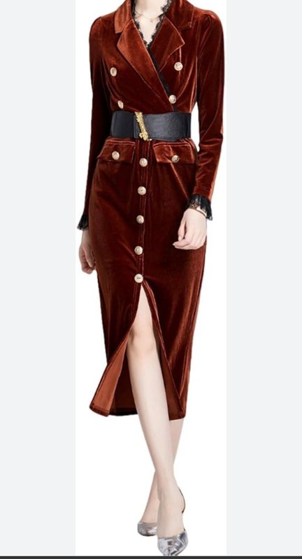 Женский Versace Платье Коричневый Бархат