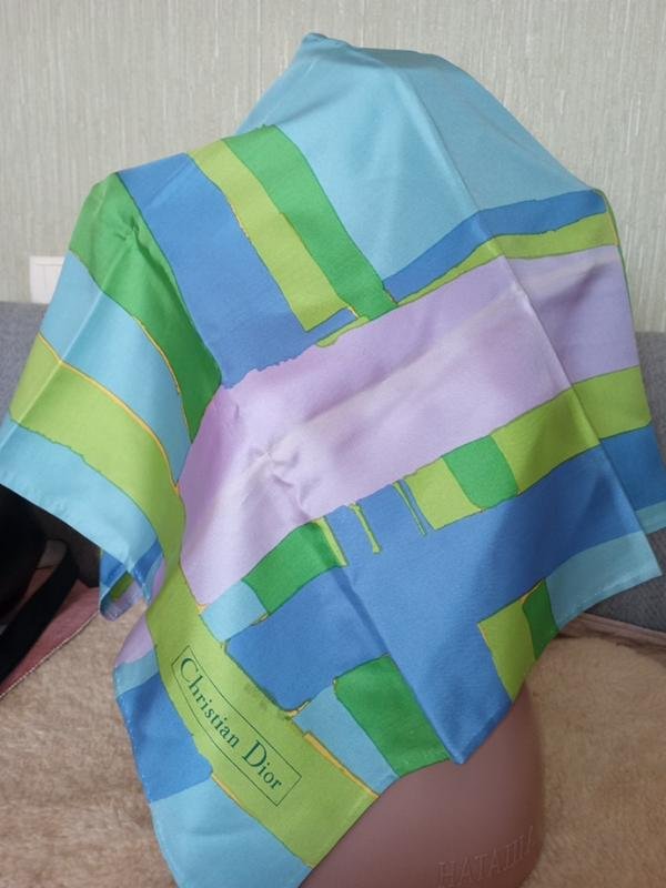 Женский Christian Dior Платок Зелёный Шелк